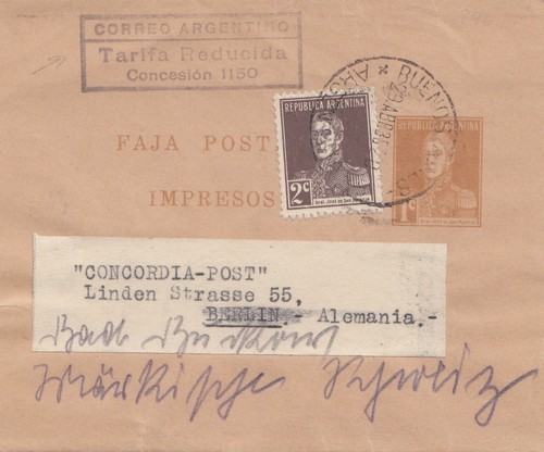 Argentinien 1935 streifband - argentinien:,